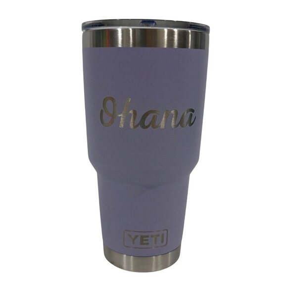 Yeti 30 Oz Tumbler Purple Stainless Steel With Lid Mommy & Ohana Design - Picture 1 of 6
